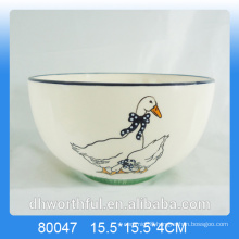 Wholesale decal duck ceramic bowl for kitchenware